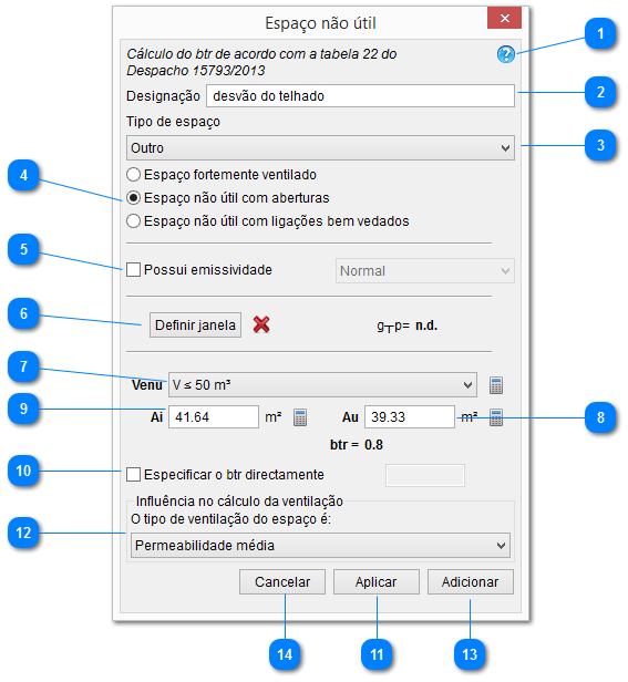 Espaços não úteis